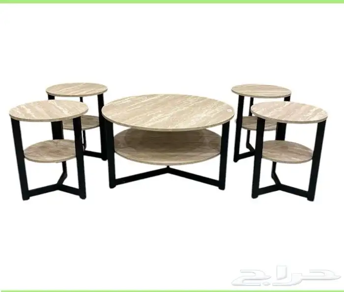 طقم طاوله شاي خشب 1 4 1