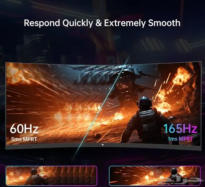 شاشة بيسي 165 هيرتز الترا وايد منحنية( جديد ) ultrawide 4