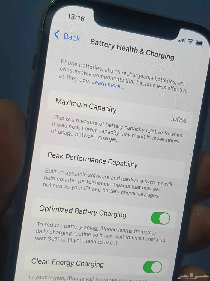 ايفون 12 برو 512 ذهبي بطاريه 100 6