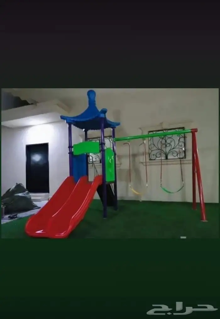 مجموعة مراجيح مع زحليقة للأطفال تناسب الأماكن داخليه خارجيه 8