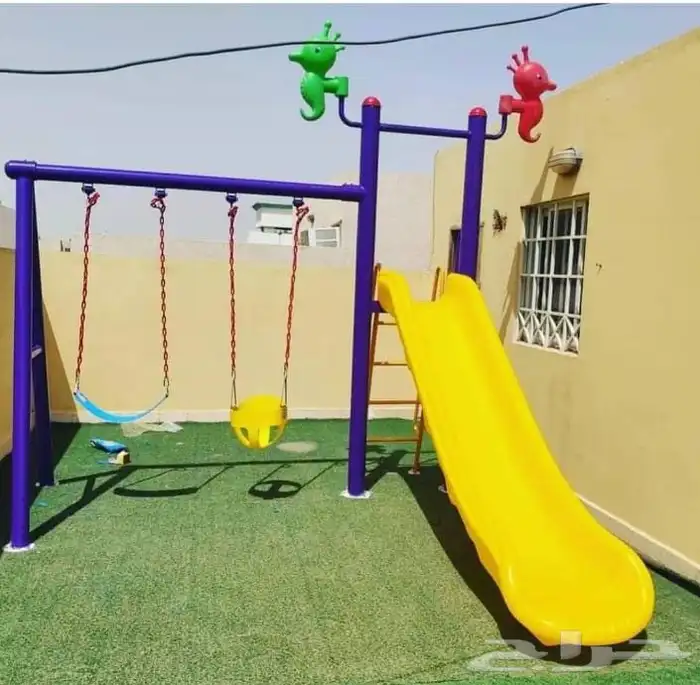 مجموعة مراجيح مع زحليقة للأطفال تناسب الأماكن داخليه خارجيه 3