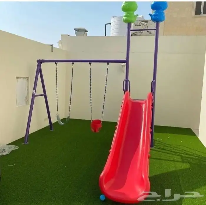 مجموعة مراجيح مع زحليقة للأطفال تناسب الأماكن داخليه خارجيه 15