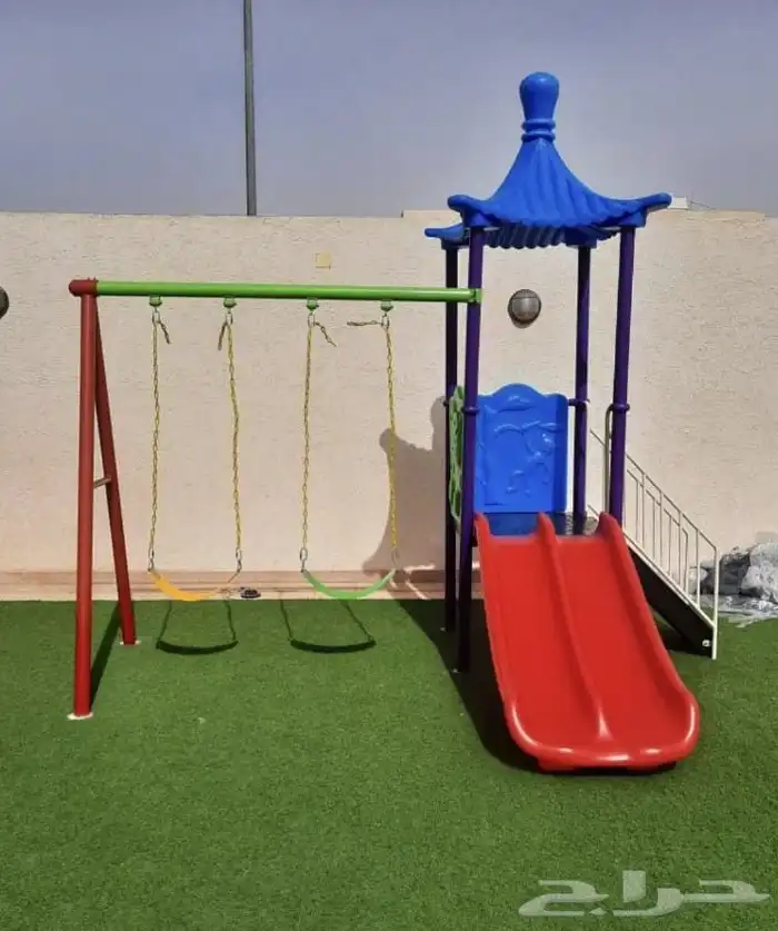 مجموعة مراجيح مع زحليقة للأطفال تناسب الأماكن داخليه خارجيه 12