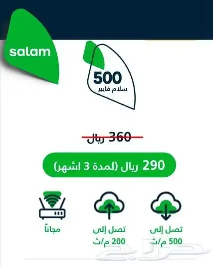 عروض ألياف بصريه من شركة الاتصالات المتكاملة سلام فايبر 2