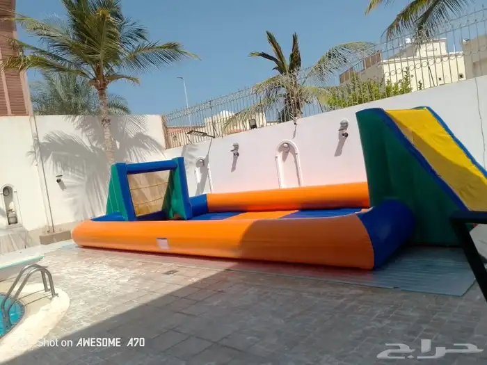ملاعب صابونيه وزحاليق مائيه وجافه للإيجار 6