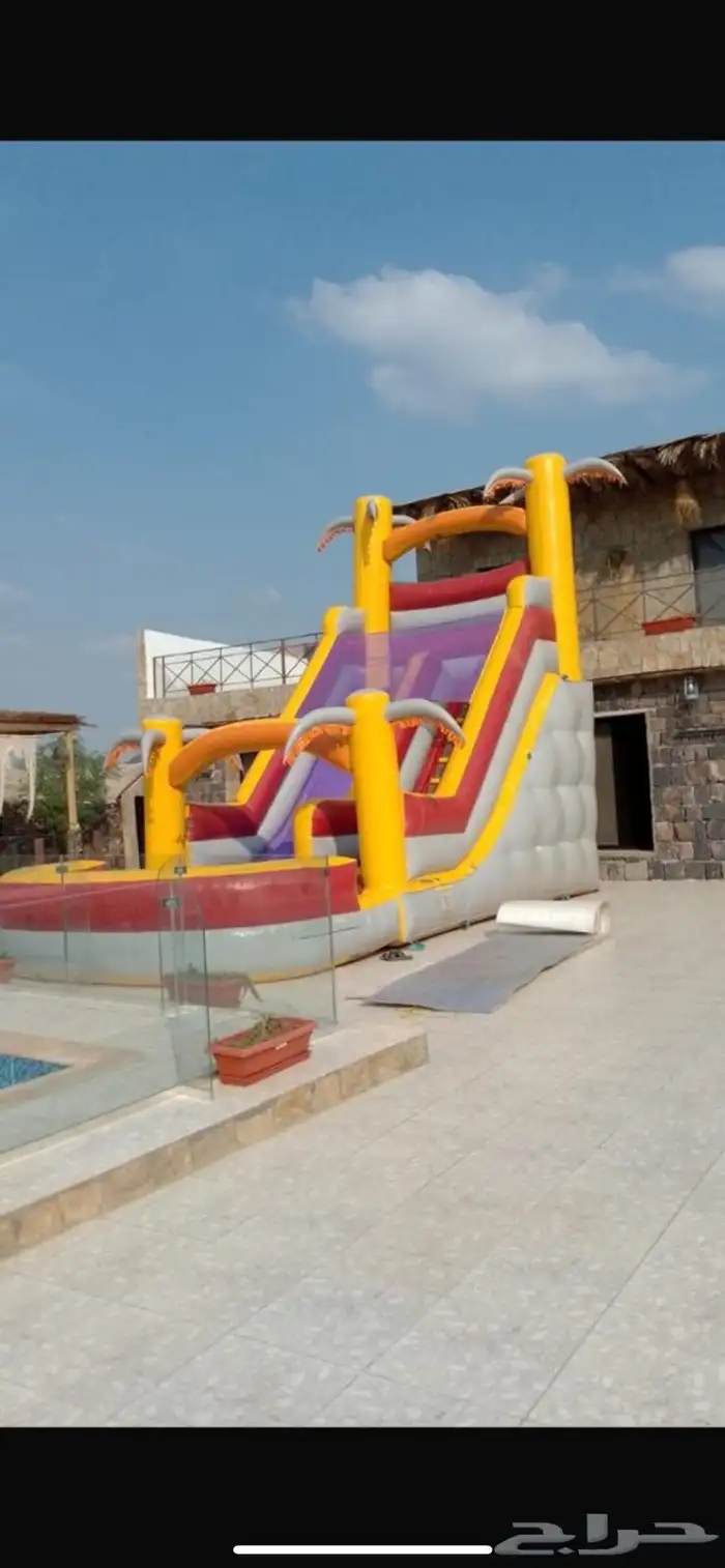 ملاعب صابونيه وزحاليق مائيه وجافه للإيجار 2