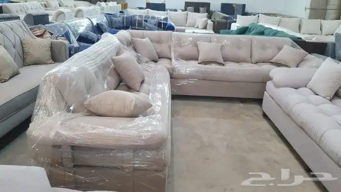 كنب جديد جاهز حرف ال و7نفر شامل التوصيل 49