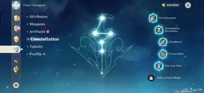 حساب قينشن امباكت2020 اوروبي فيه 19 فايف ستارزgenshin impact 22