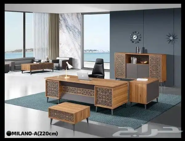 جديد اثاث طقم مكاتب كامل مودرن وكنب مكتبي متوفر (وموجود الت 10