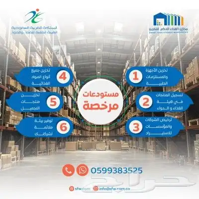 مستودعات مرخصة من هيئة الغذاء والدواء 0