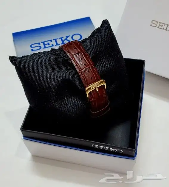 ساعة سيكو الفاخرة ارقام روماني بتاريخ جلد عودي الاصلية للبيع 5