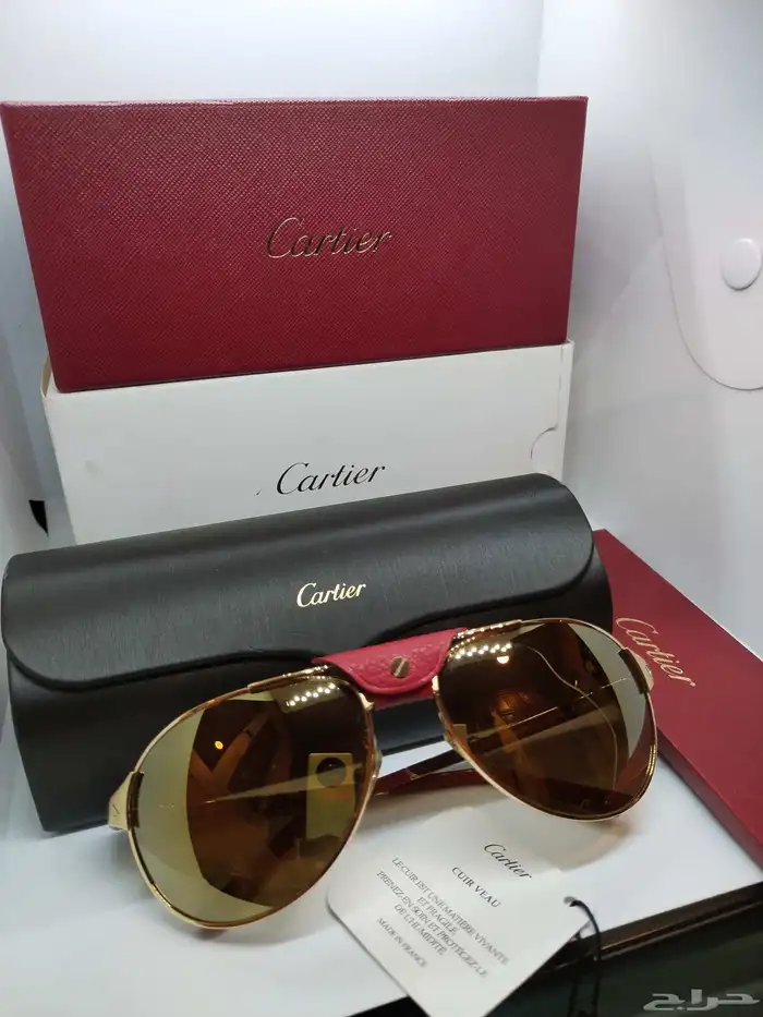 نظارة كارتير سانتوس جلد احمر 4
