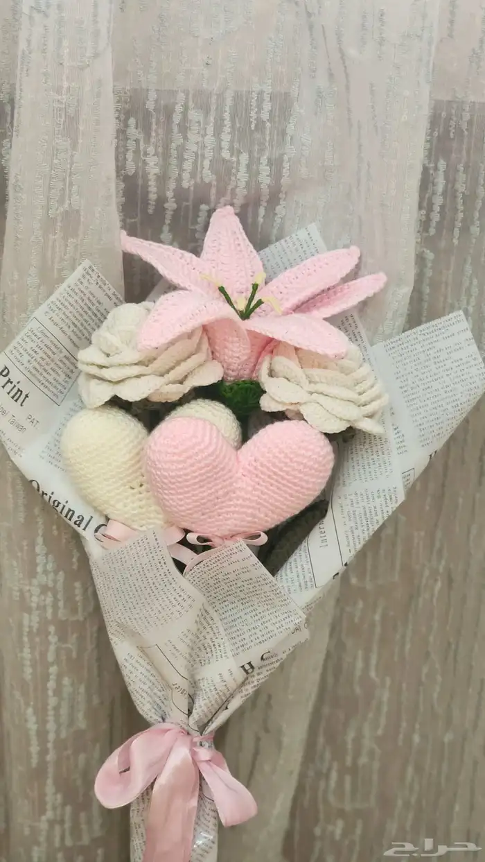 باقة ورد يدوي كروشية 4