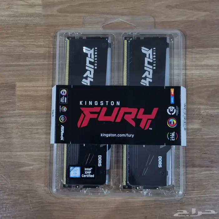 رامات RAM Kingston Fury DDR5 RGB 16GB (2 8) 5200MHz جديدة 1