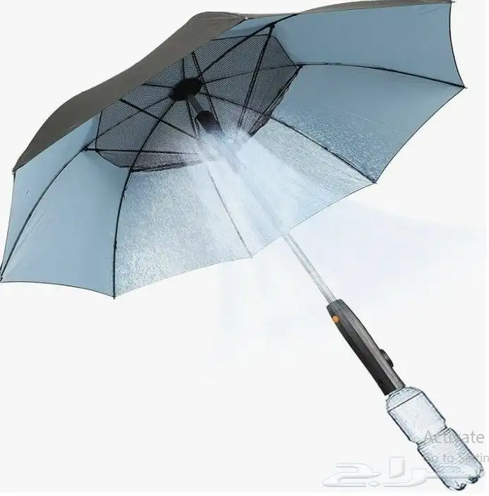 مظلة شمسية مع مروحة ورذاذ مياه هدية مروحة ببخاخ مياه بسعر 2