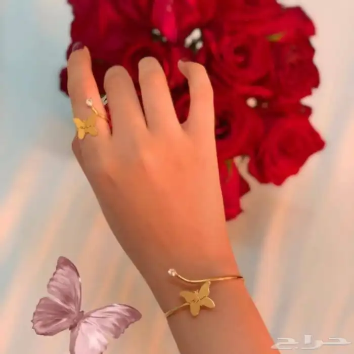 طقم اساوره وخاتم بلاسم تصميم أنيق حسب اختيارك اهدي من تحب و 3