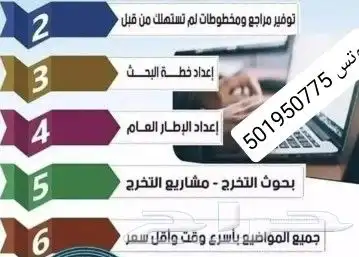 عمل مشاريع تخرج ماجستير جامعه بحث جامعي عروض بوربوينت 0
