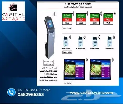 جهاز تنظيم صفوف الأنتظار queue system   kiosk أنظمة انتظار 7