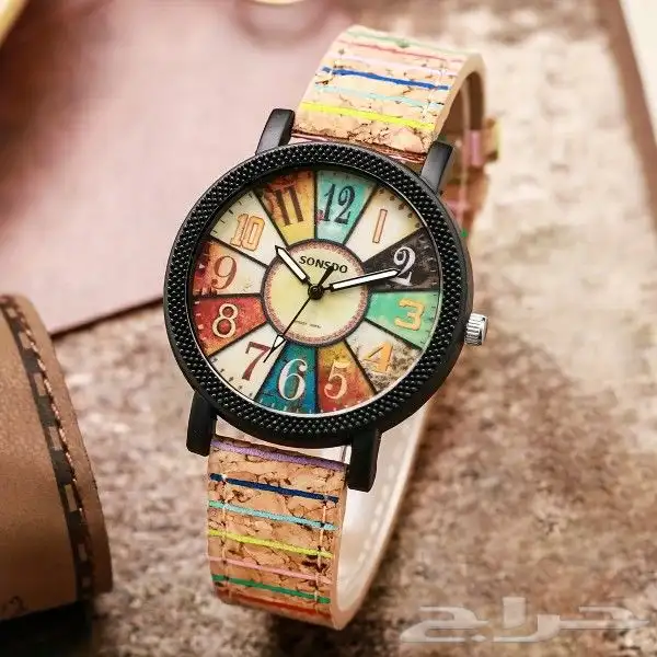 ساعه كوارتز حريمي ملونة 2