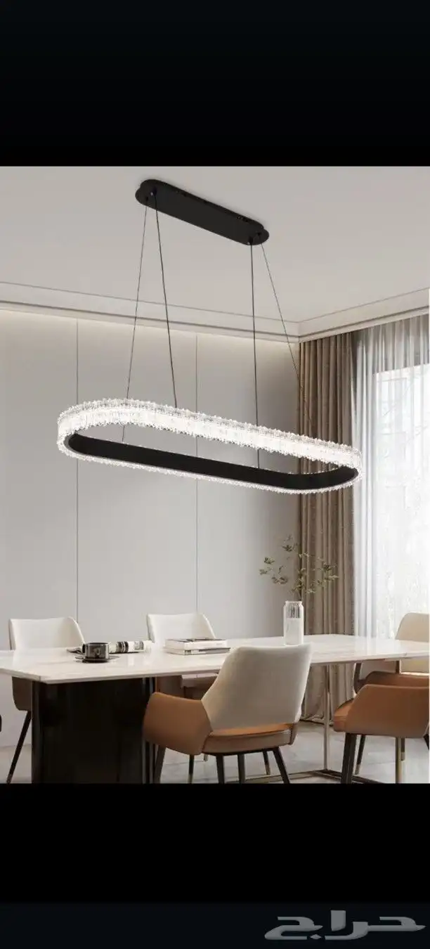 نجف ليد مستطيل مقاس متر وعشرين ثلاث اضاءات 0