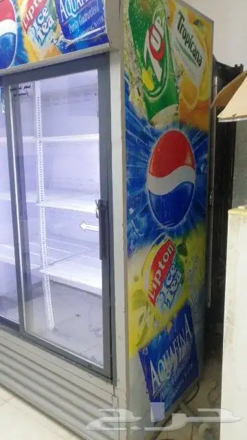 ثلاجه بيبسي بابين الحجم الكبير مستخدمه شبه جديد وكاله 3