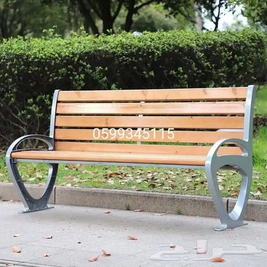 كراسي الحدائق مقعد خشبي صلب مضاد للتآكل والعث 10