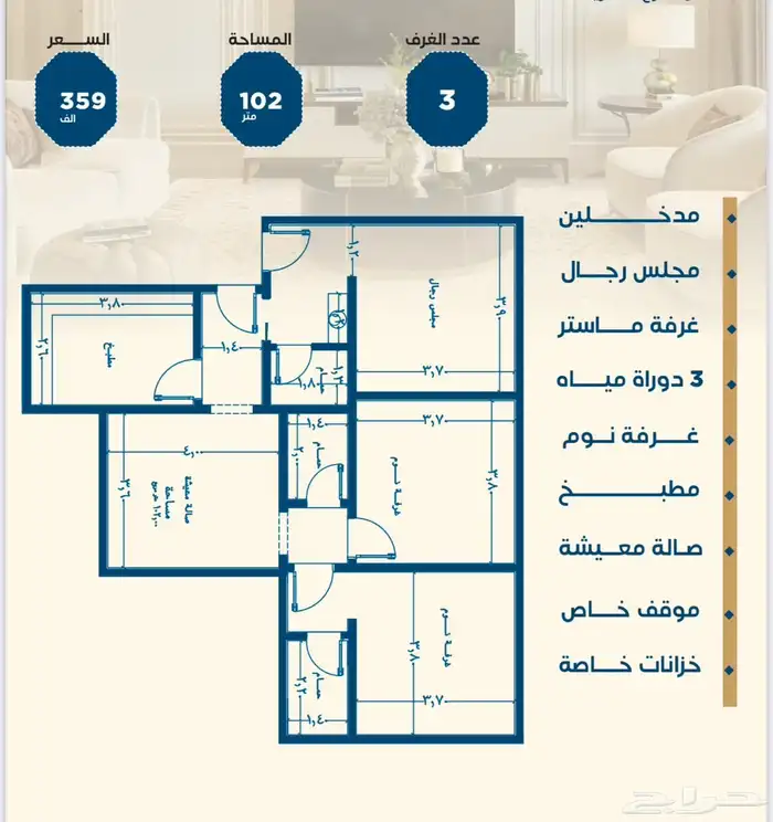 شقق للسكن والاستثمار حي الجامعه 5