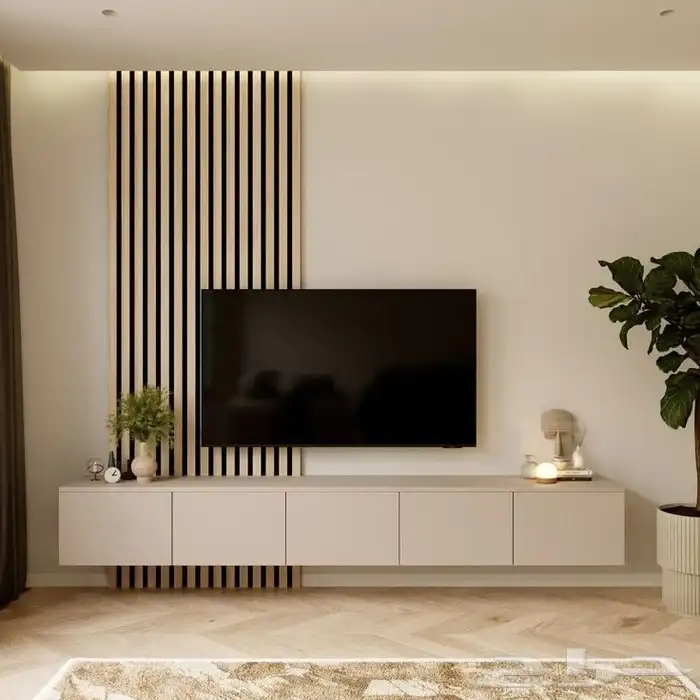 تصميم وتنفيذ خلفيات شاشه جبس شيبورد مداخل خشبيات 7
