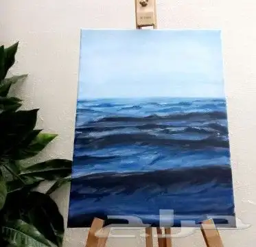 لوحه عبره عن امواج البحر رسم تعبيري 0