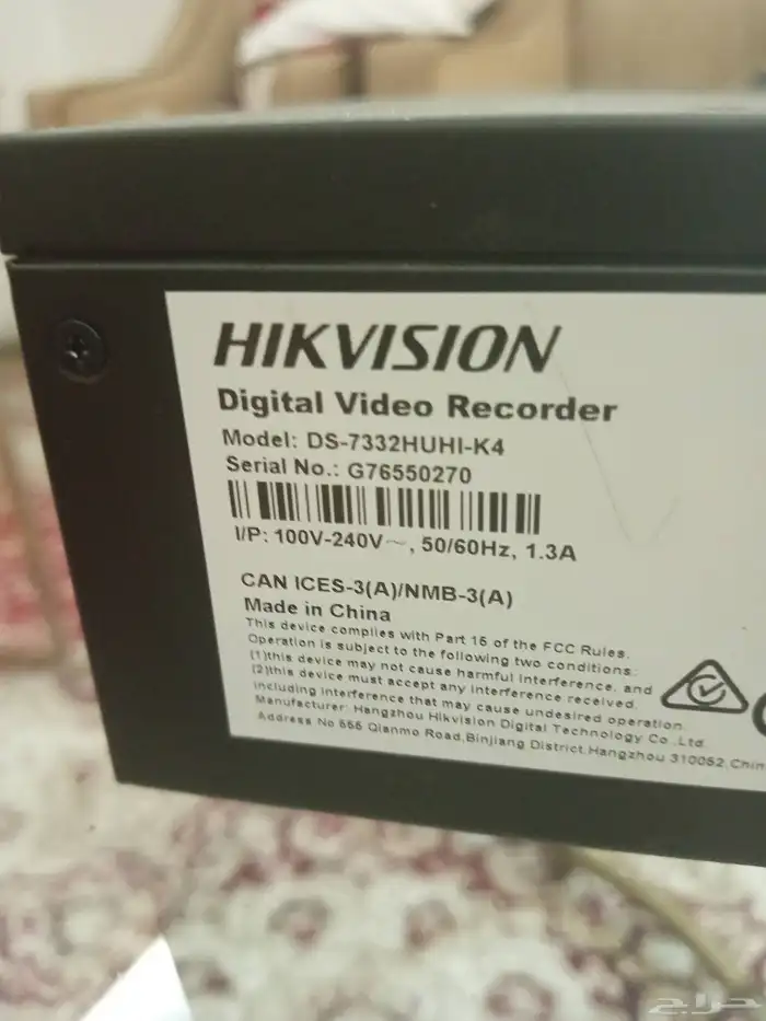 جهاز تسجيل 32 قناه هكفجن. 8ميجا بيكسل. مستعمل مع كاميرات 1