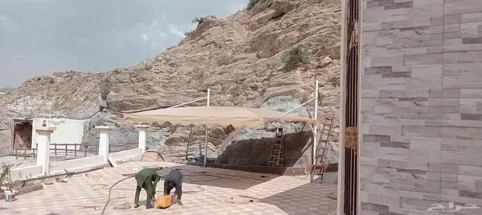 عمل تلبيس قماش قراميد بيت شعر سواتر مظلات 4