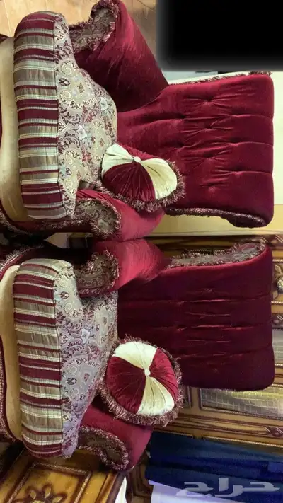 كنب قطعتين مستخدم نظيف 0