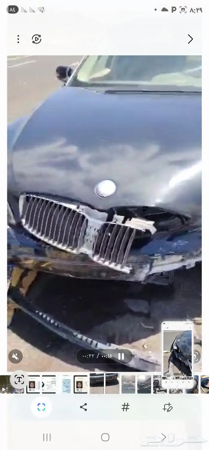 حادث bmw 730 li 2007 ماتور وجير شغال رقم لوحة مميز صيانة 1