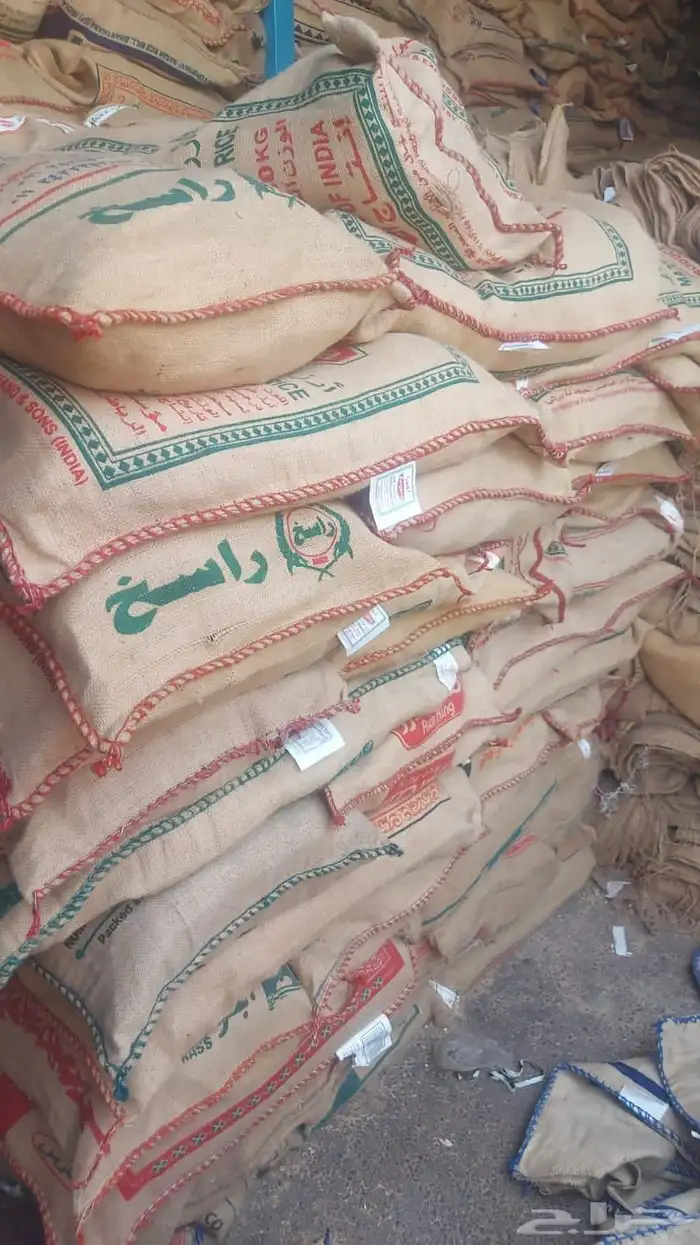 للبيع خيش رز فاضيه 40كيلووو ونظيفه 5