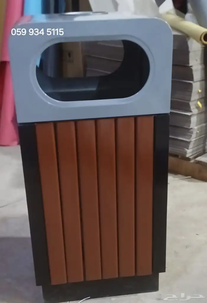 كرسي حديقة سلة زبالة طاولة كرسي حديد انتظار 2