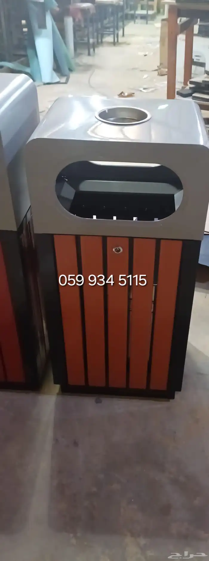 كرسي حديقة سلة زبالة طاولة كرسي حديد انتظار 3