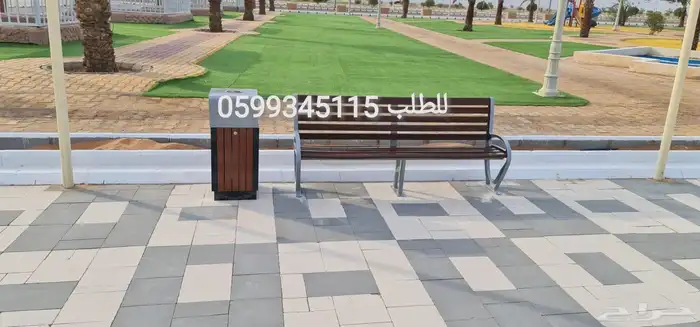 كرسي حديقة سلة زبالة طاولة كرسي حديد انتظار 20