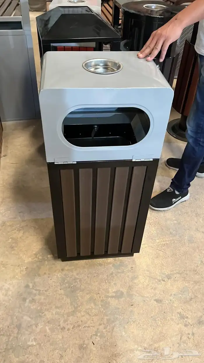 كرسي حديقة سلة زبالة طاولة كرسي حديد انتظار 8