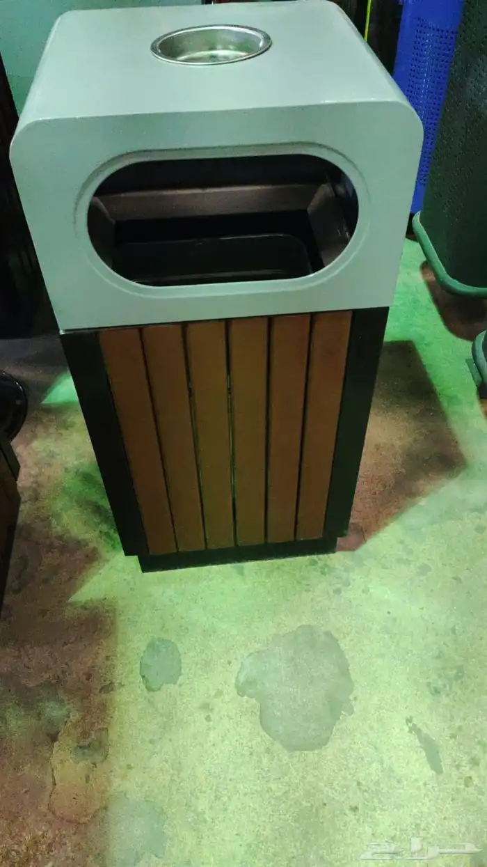 كرسي حديقة سلة زبالة طاولة كرسي حديد انتظار 7