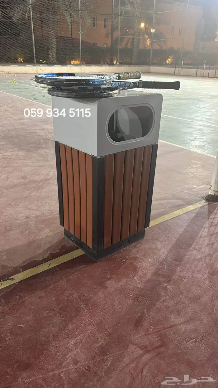 كرسي حديقة سلة زبالة طاولة كرسي حديد انتظار 1