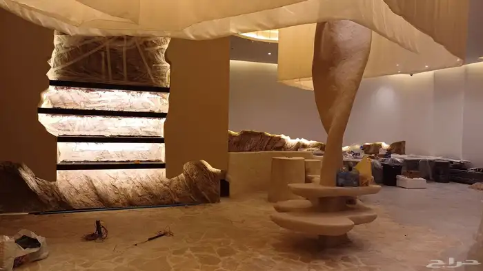 نحت أسمنتي وجبس لديكور الفلل والمطاعم 14
