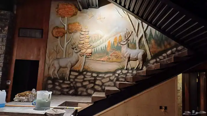 نحت أسمنتي وجبس لديكور الفلل والمطاعم 38