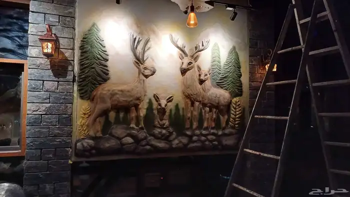 نحت أسمنتي وجبس لديكور الفلل والمطاعم 36