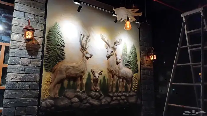 نحت أسمنتي وجبس لديكور الفلل والمطاعم 39