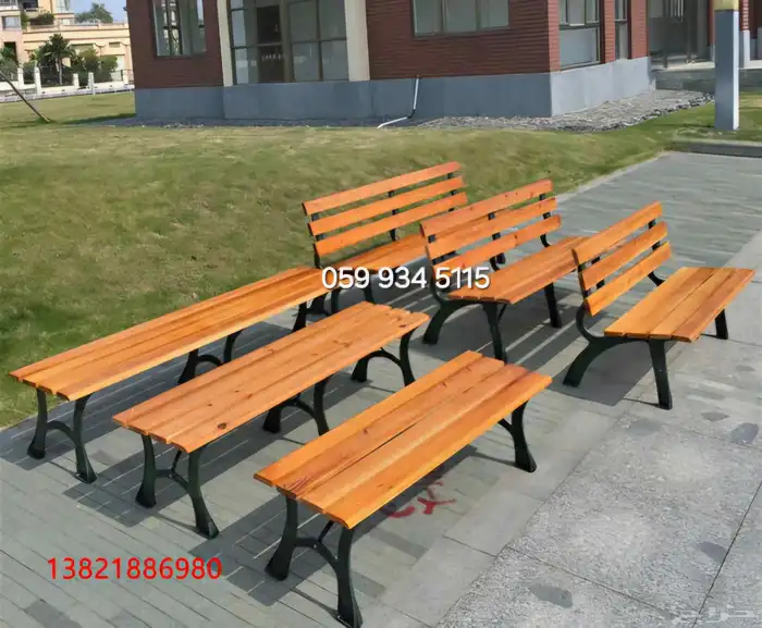 كرسي حديقة خشبي للحدائق والساحات والأماكن العامة 0