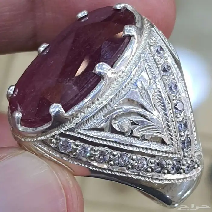 خاتم ياقوت افريقي طبيعي مميز 4