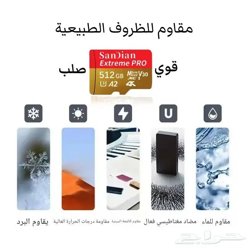 ذاكرة جوال وكاميرا SanDian 512 جيجا مع محول SD 1