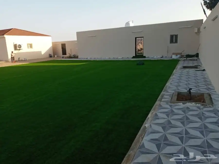 تنسيق حدائق ابوعريش صبيا جيزان احدمسارحه عشب صناعي انجيله 13