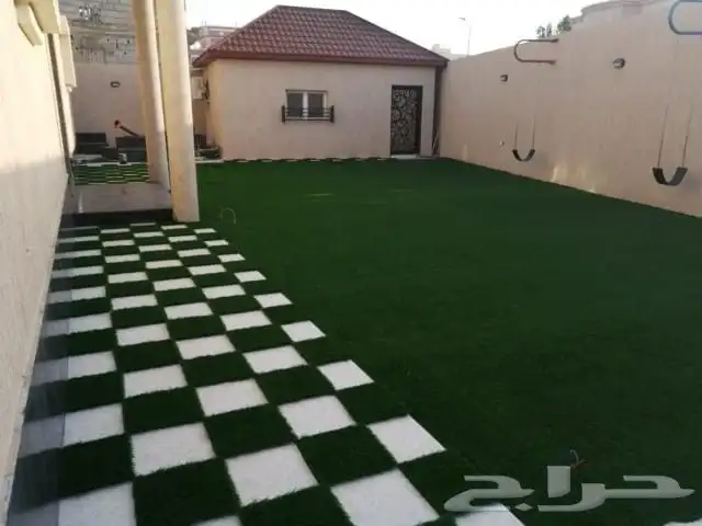 تنسيق حدائق ابوعريش صبيا جيزان احدمسارحه عشب صناعي انجيله 11