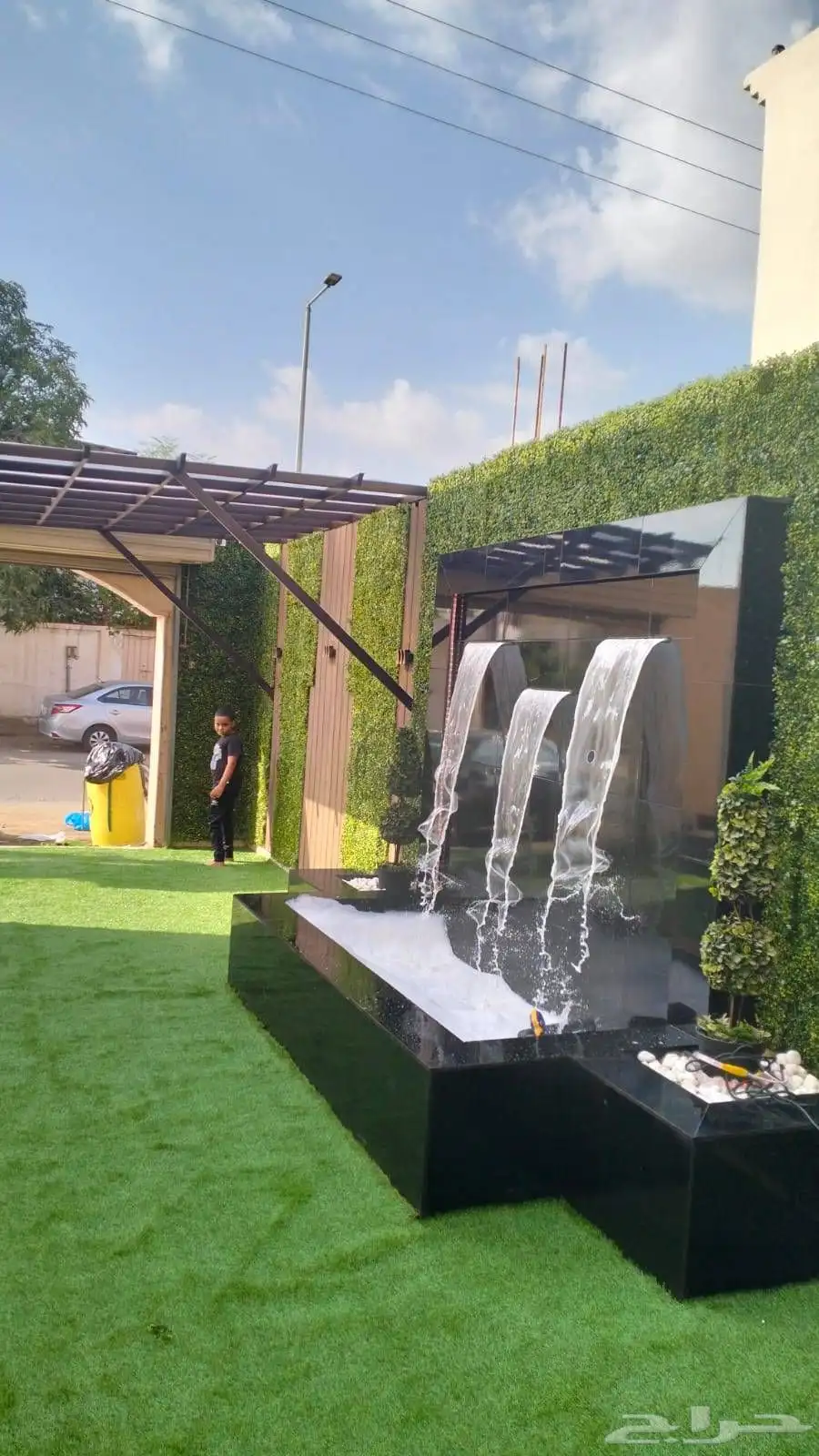 تنسيق حدائق ابوعريش صبيا جيزان احدمسارحه عشب صناعي انجيله 5